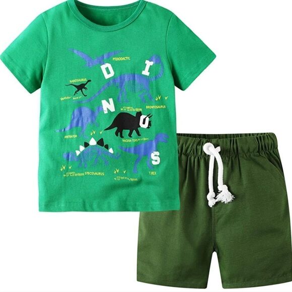 NWT Toddler Boy Dinosaur Shirt Set - Summer Outfit - Picture 1 of 7